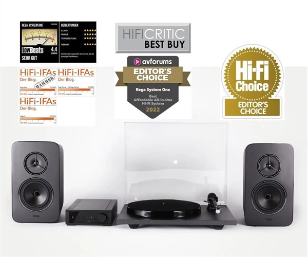 Rega System One Kyte Lautsprecher + io + Planar 1